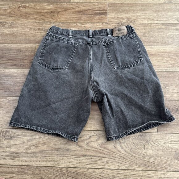 Vintage Wrangler Black Denim Jean Shorts Grunge - Picture 5 of 6